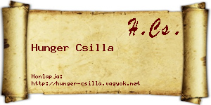 Hunger Csilla névjegykártya